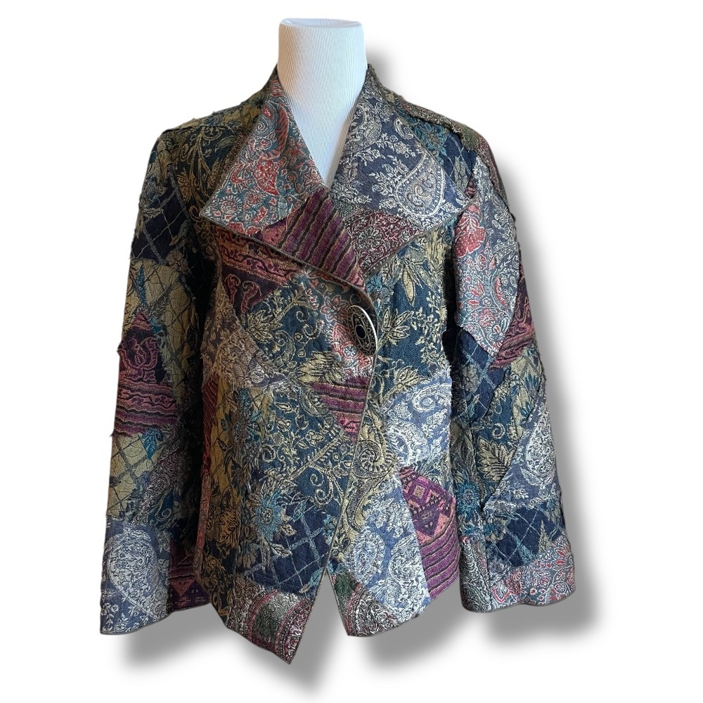 J. JILL Floral Tapestry Patchwork Jacket Re:Crafted Womens Limited Edition No 39